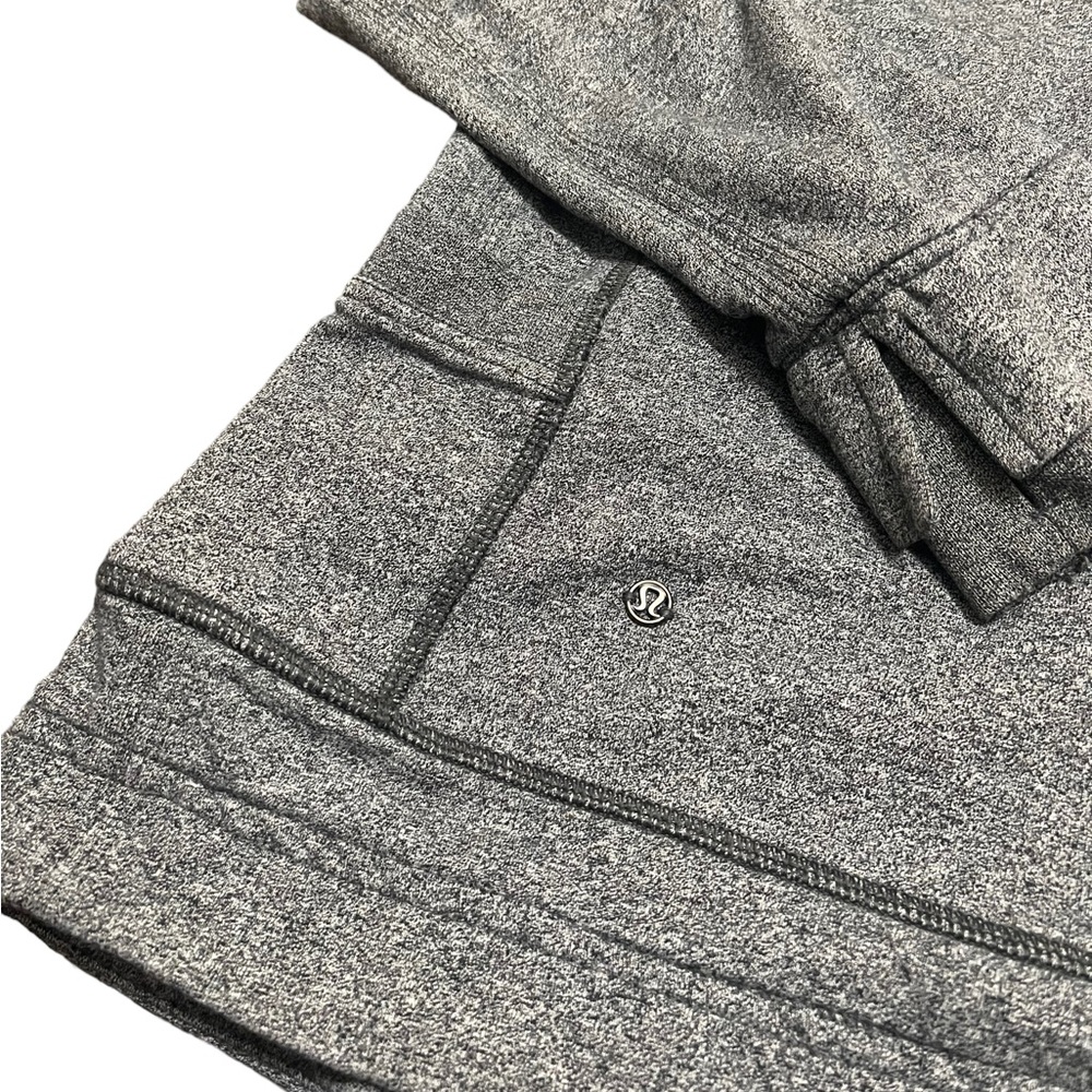 Lululemon Women’s Size 4 Hoodie Snap Close Yoga Jacket Oversized Hood Gray FLAWS - Picture 12 of 15